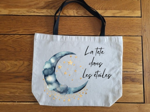 TOTE BAG "la tête dans les étoiles"